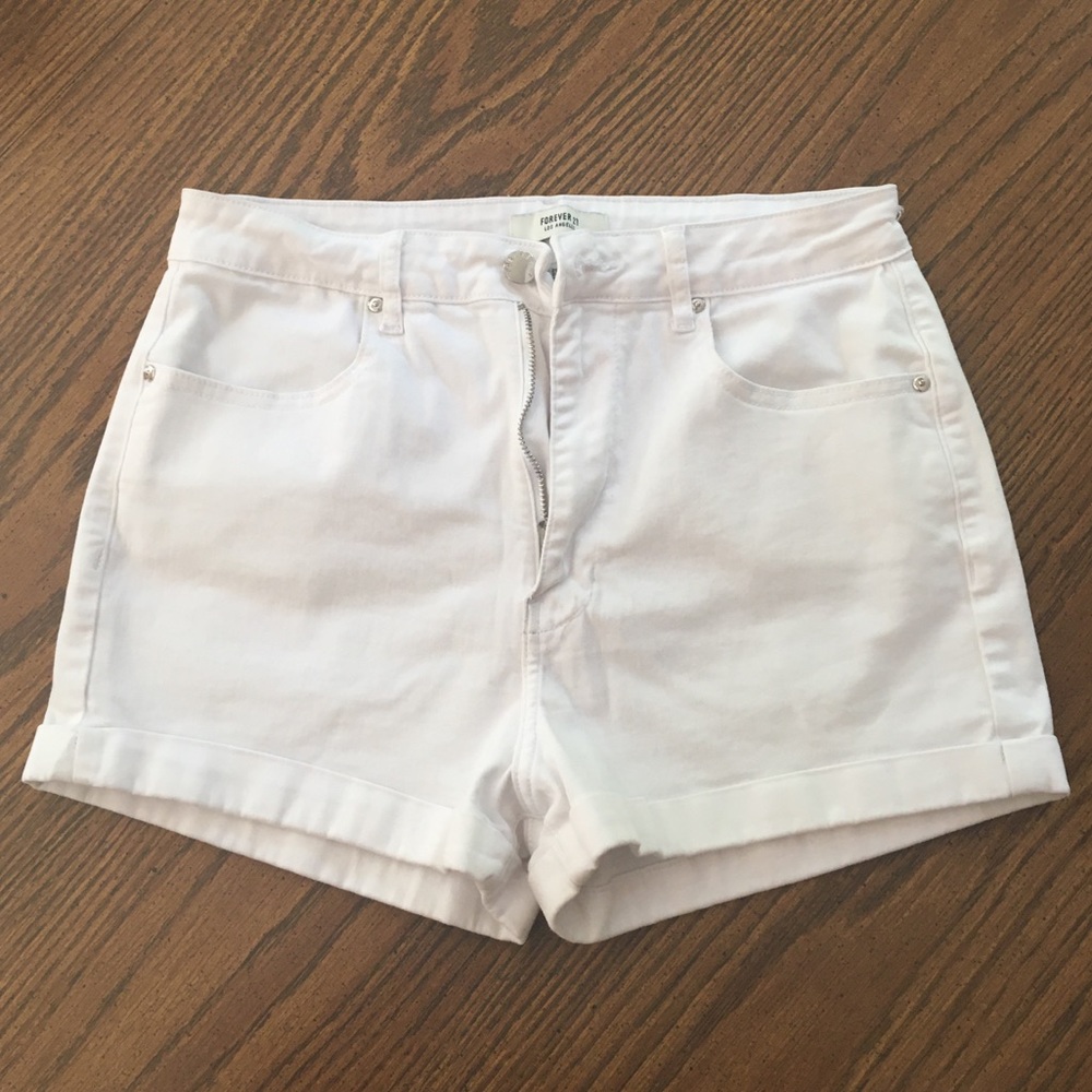 White Denim Shorts
